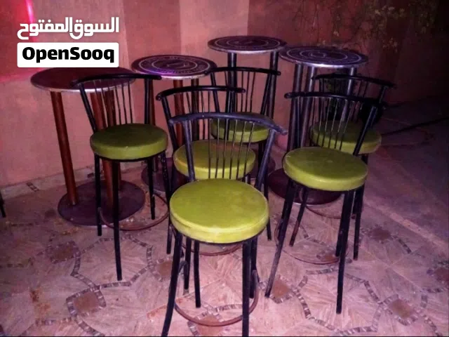 طقم كراسي بار معدنية وطاولات عالية (13 كرسي و4 طاولات)
