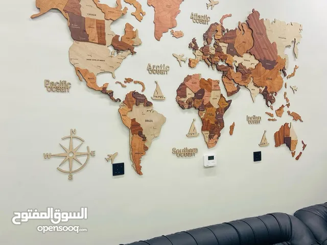 خريطة العالم خشبي باكبر حجم