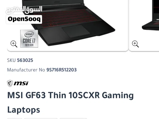MSI GF 63 Thin-لاب توب ألعاب