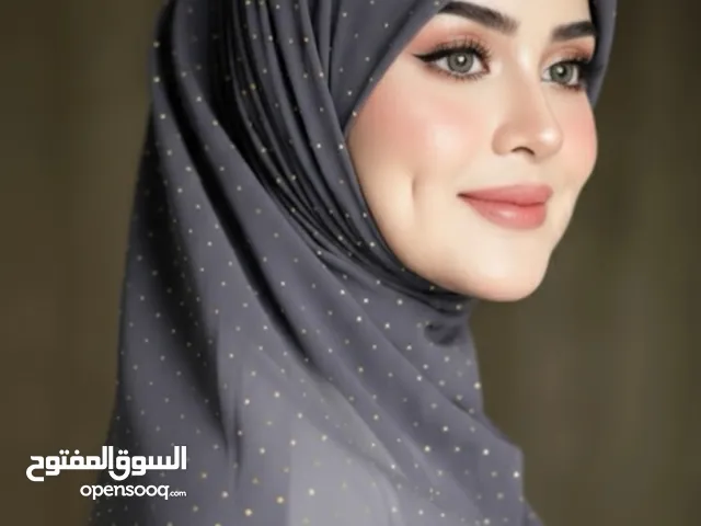 Women Dark Grey Golden  Stone Hijab