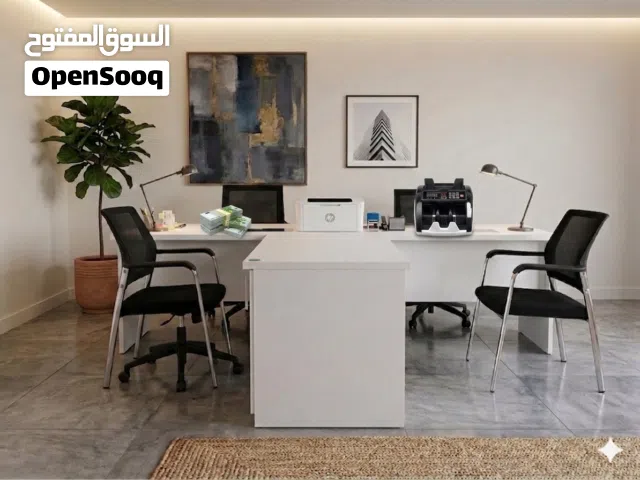 فرصة مشروع جاهز - اثاث مكتبي مستعمل معاه طابعة ومعاه ماكينة عد النقود