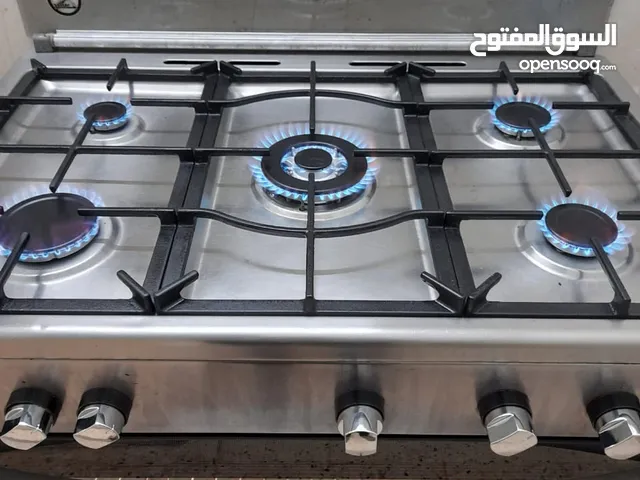 فرن غاز خمس عيون ستانلس بالكامل نوع ZANUSSI ايطالي قياس 90 سم واسع و بحالة ممتازة