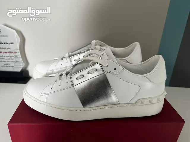 Valentino White And Silver Band Leather sneakers (BRAND NEW)
