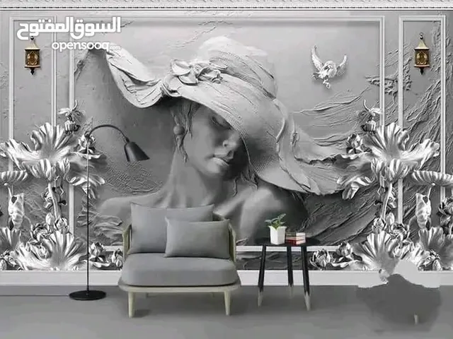 ورق حائط ثلاثي الأبعاد نسيج الماني بأشكال عصريه مميزة مع وجود تصاميم تناسب جميع المواقع متوفر شحن