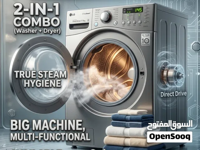 LG 17/9KG Front load Used Excellent Washing Machine Inverter Technology 2 in 1 Combo 165BD