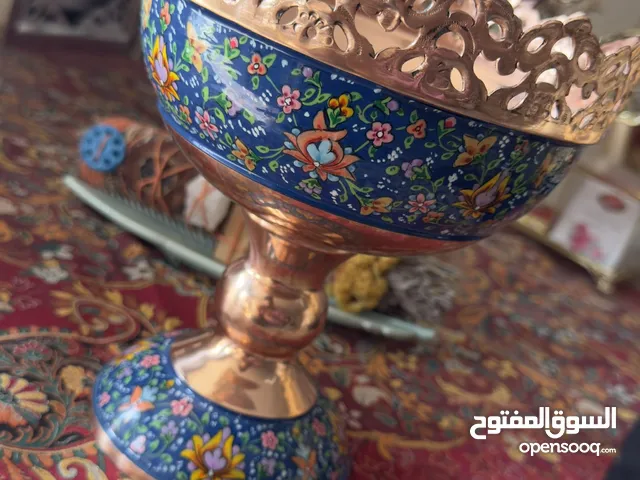 وعاء مكسرات نحاسي مزخرف بالمينا – فن إيراني أصيل بجودة عالية