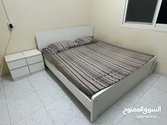 Comfortable White Bed with 2 cabinets