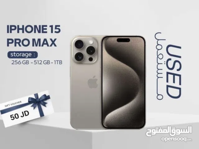 IPHONE 15 PRO MAX ( 1-TB ) USED /// ايفون 15 برو ماكس ذاكره 1 تيرا مستعمل وكاله