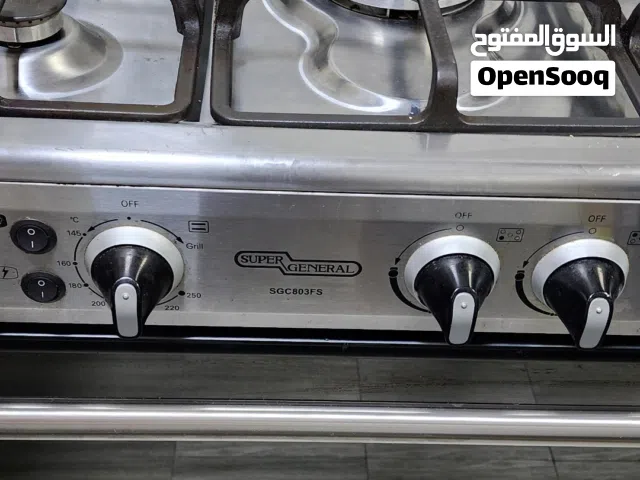 طباخ مع فرن غاز 5 عيون 80cm ماركة supergeneral في حالة ممتازة cooker and oven