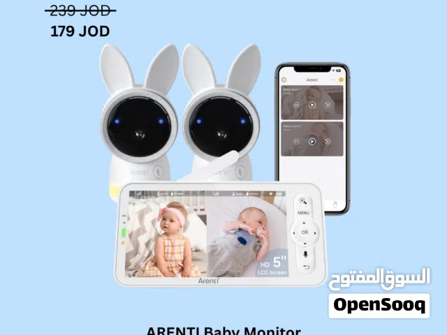 ARENTI Baby Monitor with 2 Cameras, 2K Smart Baby Camera -NEW -MEGAByte