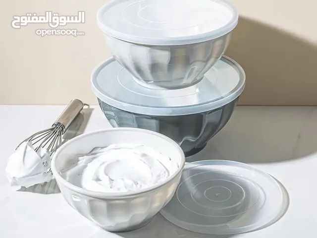 3 Piece Large Plastic Mixing Bowls with Lids,Plastic Nesting Bowls Set for Kitchen Prepping,Storage