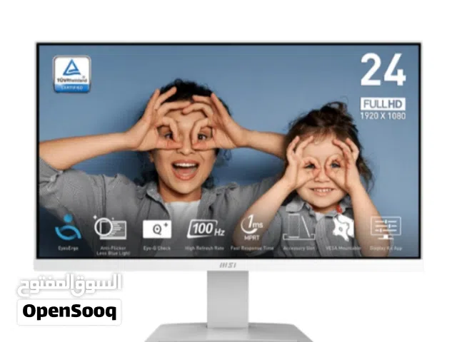 شاشةMSI PRO MP2412 مقاس 24 بوصة 1920 × 1080 عالية الدقة بالكامل) معدل تحديث 100 هرتز حماية بصرية مع