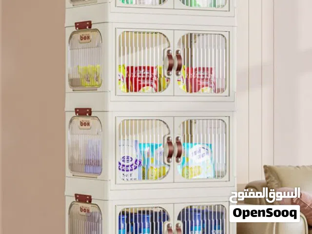 خزانة منزلية متعددة الطبقات قابلة للطي صندوق تخزين باب مغناطيسي خزانة الملابس لعبة بلاستيكية