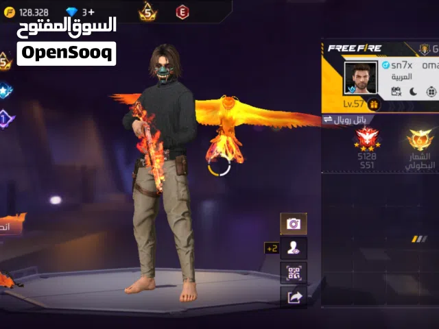 حساب فري فاير للبيع او للبدل بحساب فري فاير او ببجي نفس المستوى                       شوف الوصف