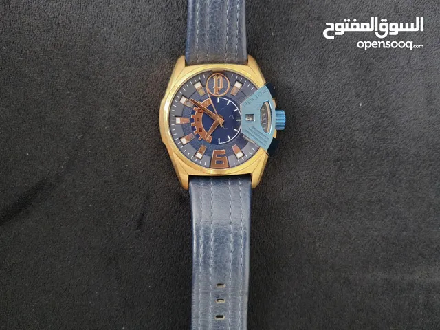 Men's Blue Police Leather Strap Watch.