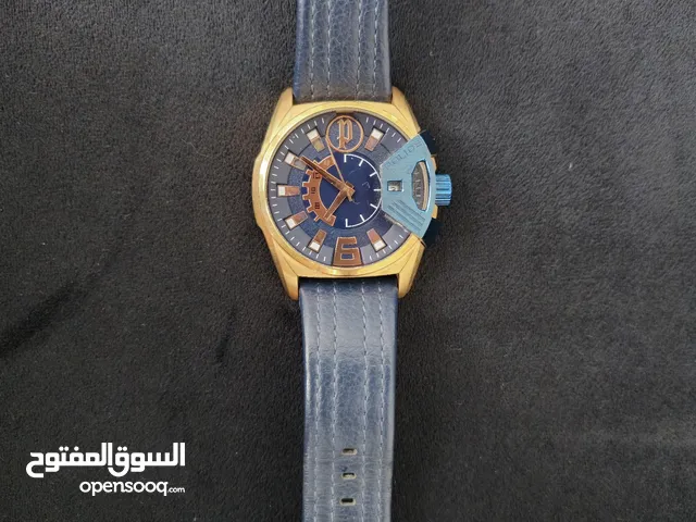 Men's Blue Police Leather Strap Watch.
