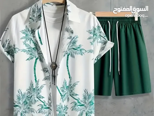 مجموعه صيفية  لرجال مكونه من قميص بكام قصير  وشورت
