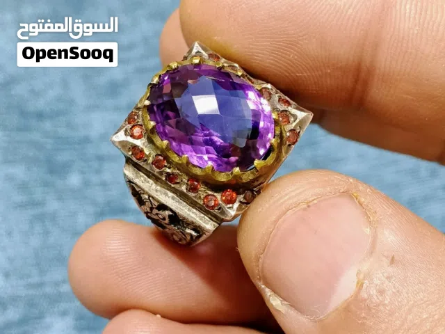 خاتم جمشت افريقي تراش ليزري مطعم ياقوت احمر صياغه قلم زني ام الغزال وياه شهاده