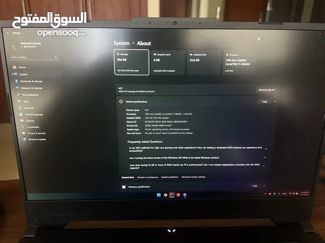 Asus tuf f15 i7 13th gen - 32gb ram - rtx 4070 8gb ( same as new )