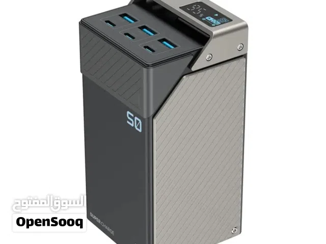 Powerology 50000mAh Power Bank 65W 3×PD Type-C and 3×USB-A - Black