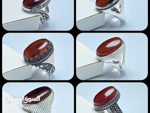 خواتم ملكي بالعقيق اليمني عيار 925