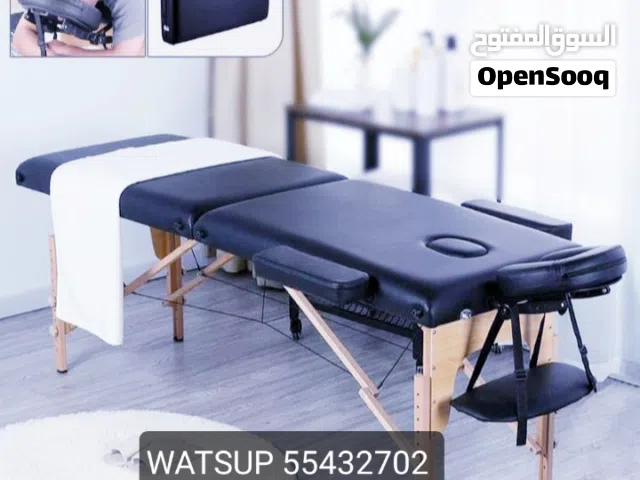 سرير مساج جديد يتصفط علي شكل شنطه تتحمل الأوزان جلد اسود مع أو بدون كرسي للمدلك او شنطه تخزين
