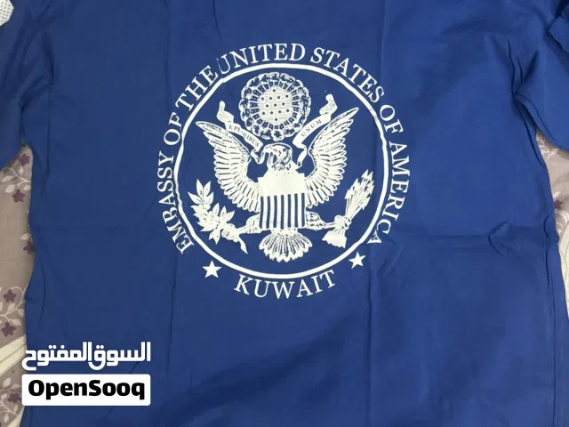 100% Cotton U.S. Embassy in Kuwait Blue Shirt (Size Medium)