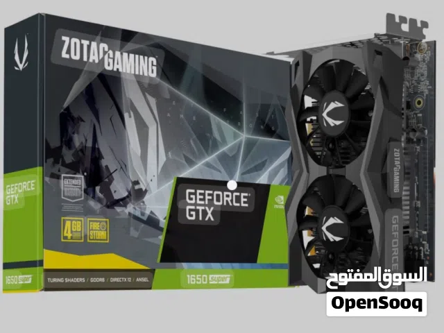 كرت شاشة Geforce GTX 1650 super  Zotac gaming gb الكرت شغال مافيه اي شي ونظيف معاه كرتونه واغراضه
