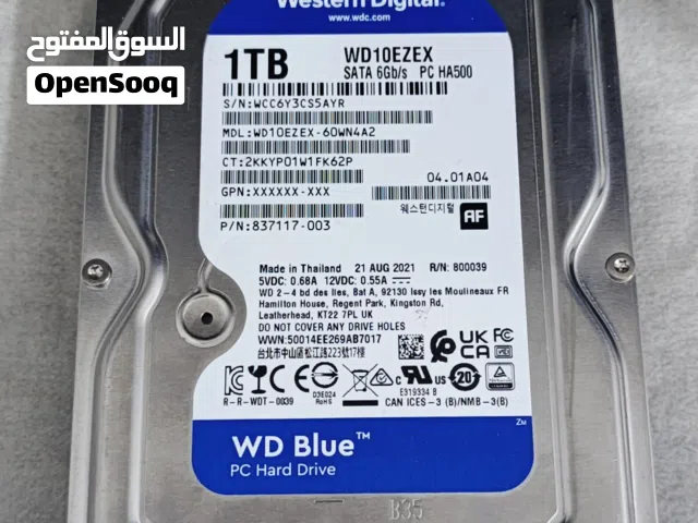للبيع: هارد ديسك WD Blue 1TB - شبه جديد المواصفات اقر الوصف..