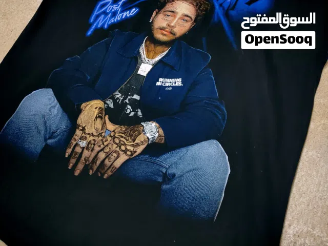 Post Malone Graphic T-Shirt Black Oversized XL Hip Hop Streetwear