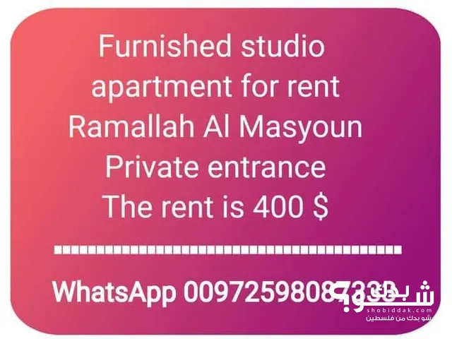 Furnished studio 
apartment for rent