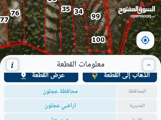 قطعة أرض 2 دونم بإطلالة خلابة في محافظة عجلون / عين جنا بسعر 18 ألف دينار فقط