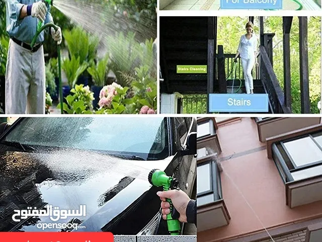 خرطوم الماء السحري يتمدد بفعل ضغط الماء الى ثلاثة اضعاف طوله الطبيعي ومن ثم يتقلص بمجرد تفريغه