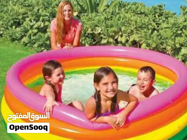 4 Ring Rainbow Swimming Pool  مسبح أطفال نفخ 4 حلقات بألوان قوس قزح