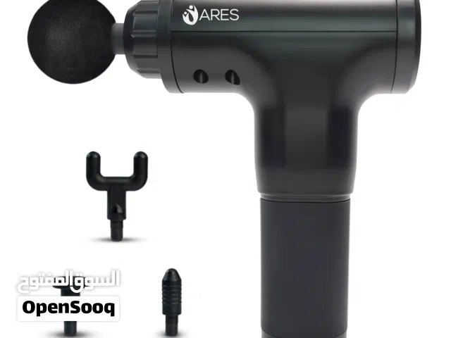 جهاز المساج المحمول والقابل للشحن ARES Gun Massager الأكثر مبيعاَ شامل بأربع روؤس شامل التوصيل