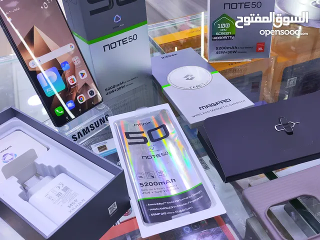 مستعمل يومين NOTE 50 جيجا 256 رام 16 معها كامل اغراضها الاصلية تيتانيوم لون متوفر توصيل