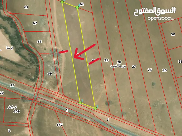 قطعة ارض من اراضي اربد موقع مميز على شارع السايبر واجهه 45م على الشارع بجانب المنطقة الصناعية الخاصة