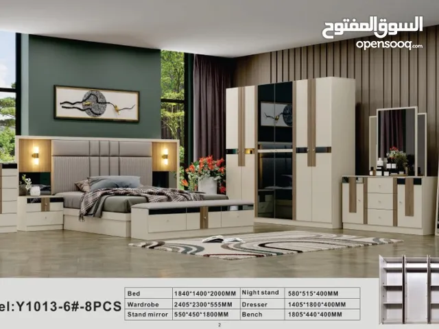 BEDROOM SET 10 PCS WITH MATTRESS WITH FITTING/غرف نوم مع دوشج مع ترکيب شامل کبير مودل