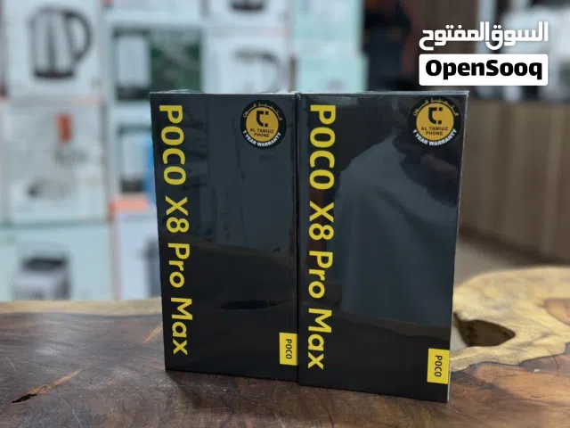 بوكو X8 برو ماكس ، ذاكرة 512GB رام 12 جديد ضمان لمدة سنة