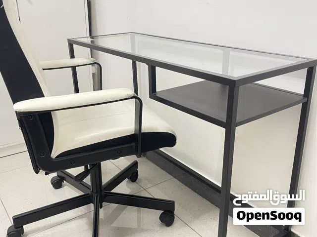 Ikea Glass Top Desk with Chair