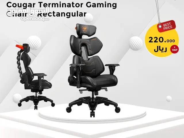 COUGAR TERMINATOR GAMING CHAIR, 4D ARMRESTS, EXTRA-LARGE ALUMINUM WHEELBASE, PREMIUM HYPER-DURA LEAT