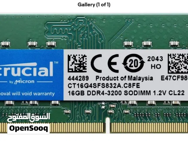 RAM 32GB DDR4 3200 MHz Laptop Memory