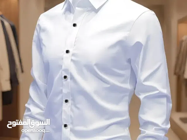 قميص رجالي ابيض انيق ،توب عصري &