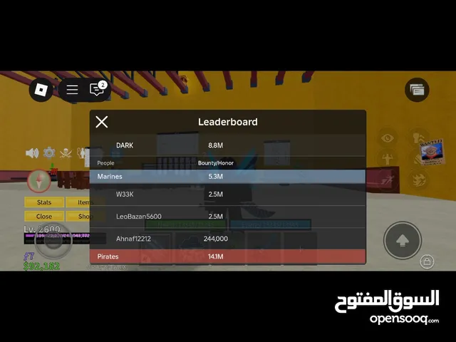 حساب روبلوكس للبيع لفل ماكس لكل العالب الانمي (ناروتو ، ديمون سلاير ، ون بيس ) و في كمان بس ناسيه