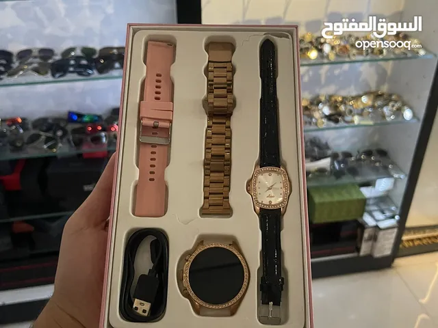 ساعة RW-16 إلكترونية بناتيه مع ساعه جلد هديه