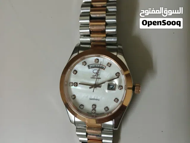Louis Cardin Sapphire Day-Date Watch - Two Tone Rose Gold