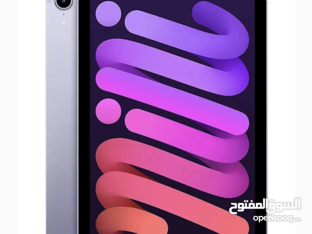 ايباد ابل ميني6 256gb يدعم بطاقة الهاتف والوايفاي ليس به اي خدوش أو عيوب كحالة الجديد تماما