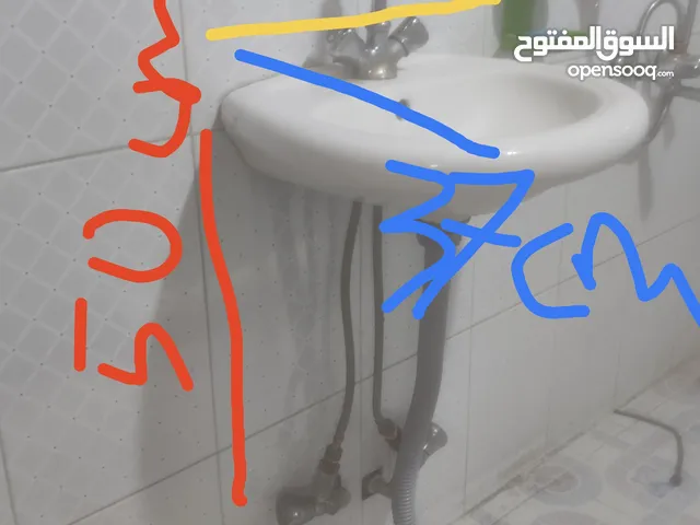 مغسلة ومراية حمام - قياسات على الصورة