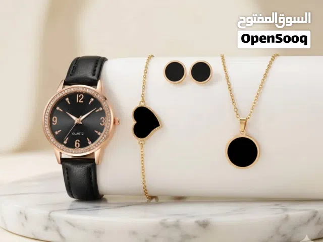 طقم استيل عالي الجودة مع ساعة VIP إطلالة ملكية تجمع بين الأناقة والفخامة في طقم واحد