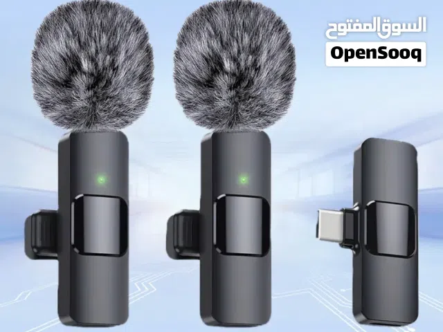 طقم مايكروفون لاسلكي مزدوج (قطعتين) احترافي بمدخل Type-C - جديد
